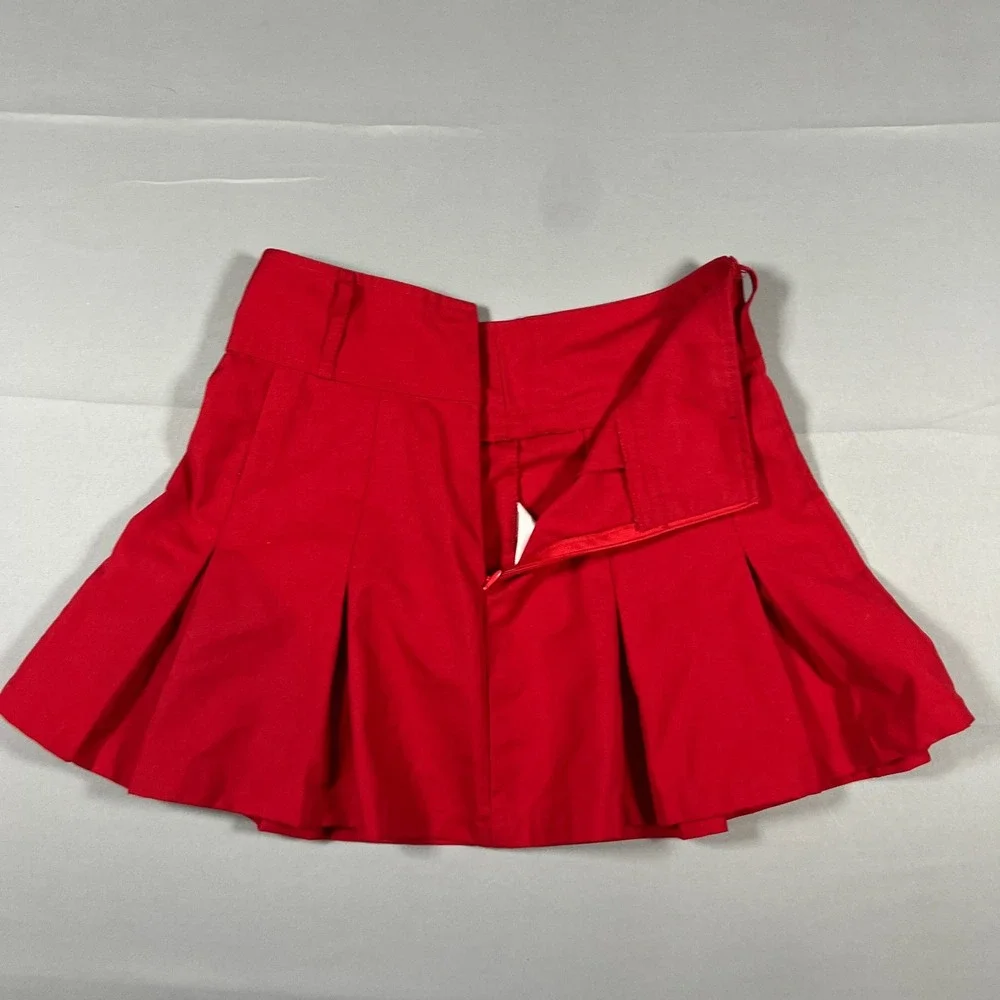 Sincerely Jules Pleated Mini Skirt Womens Small Red Back Zip High Waisted Casual